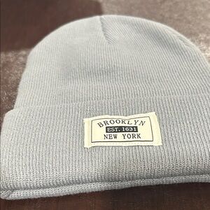 BROOKLYN NY Gray Knit Beanie.